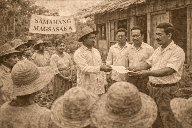 Settlers of Matacong forming the Samahang Magsasaka